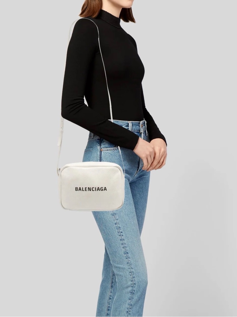 BALENCIAGA White Leather Camera Bag Crossbody - Picture 11 of 15